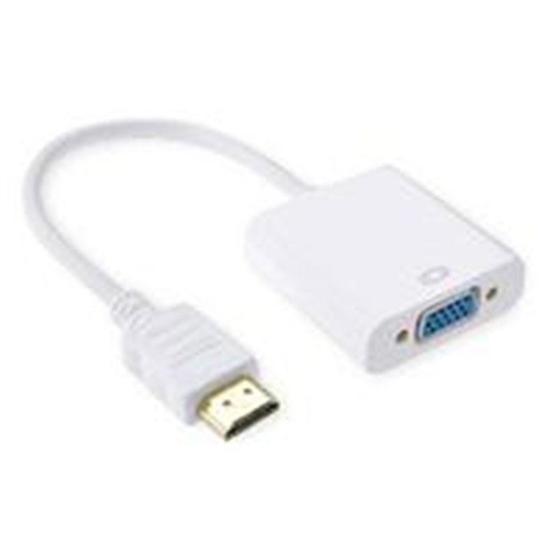 CONVERTIDOR BROBOTIX HDMI MACHO A VGA HEMBRA, BLANCO