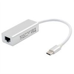 CONVERTIDOR BROBOTIX USB-C MACHO A RJ45 HEMBRA, GIGABIT, BLANCO