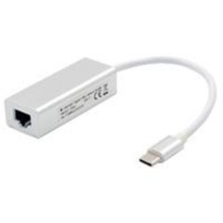 CONVERTIDOR BROBOTIX USB-C MACHO A RJ45 HEMBRA, GIGABIT, BLANCO
