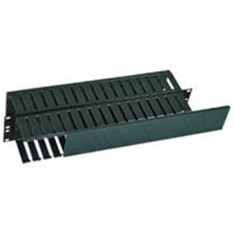 ORGANIZADOR DE CABLES NORTH SYSTEM 1 U.R. DOBLE HORIZONTAL 19 PULGADAS NEGRO LISO