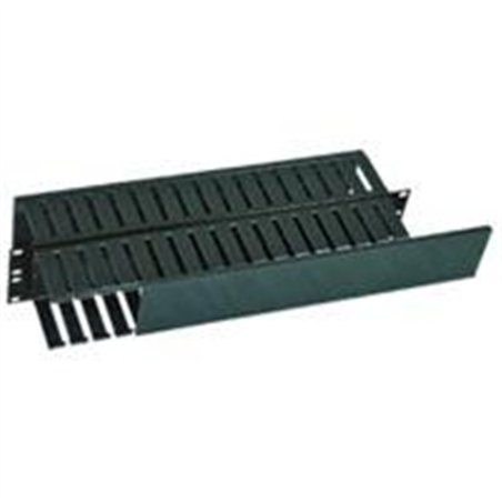 ORGANIZADOR DE CABLES NORTH SYSTEM 1 U.R. DOBLE HORIZONTAL 19 PULGADAS NEGRO LISO