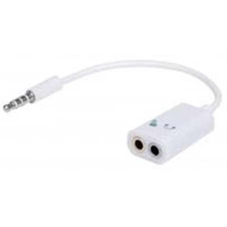 ADAPTADOR AUDIO,MANHATTAN,354561, 3.5MM 1 M A 2 H, DIVIDE AUDIO PARA AUDIFONO Y MICROFONO