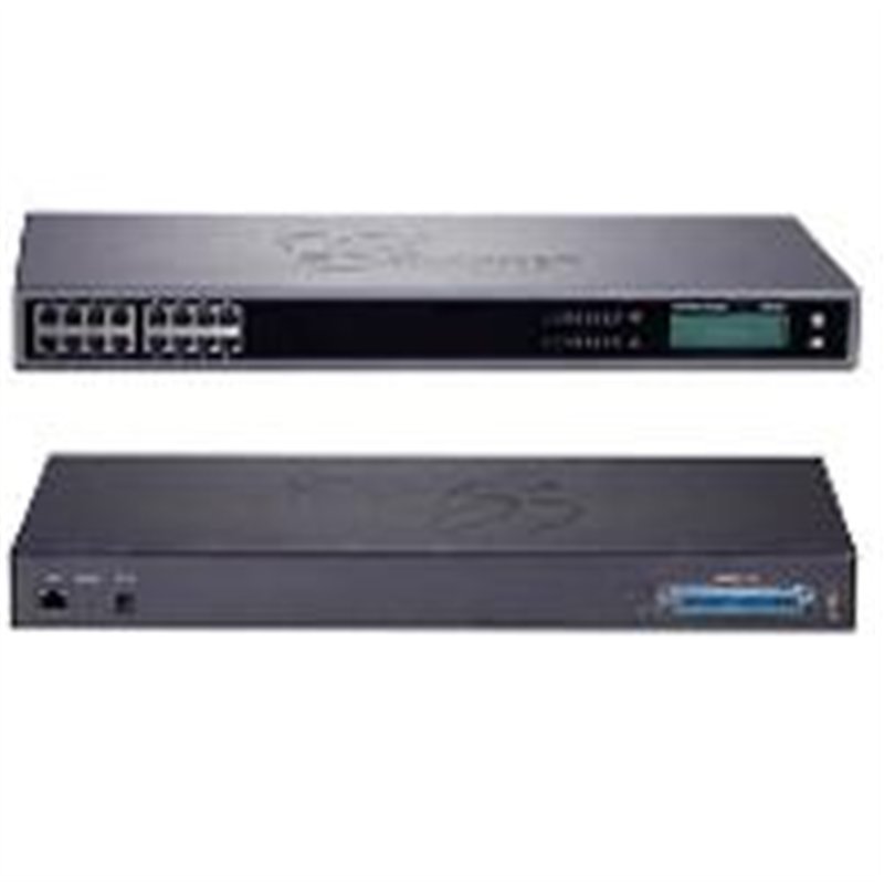 GATEWAY GRANDSTREAM GXW4216/ 16 PUERTOS FXS 1 PUERTO TELCO DE 50 PINS MONTAJE ESCRITORIO Y RACK