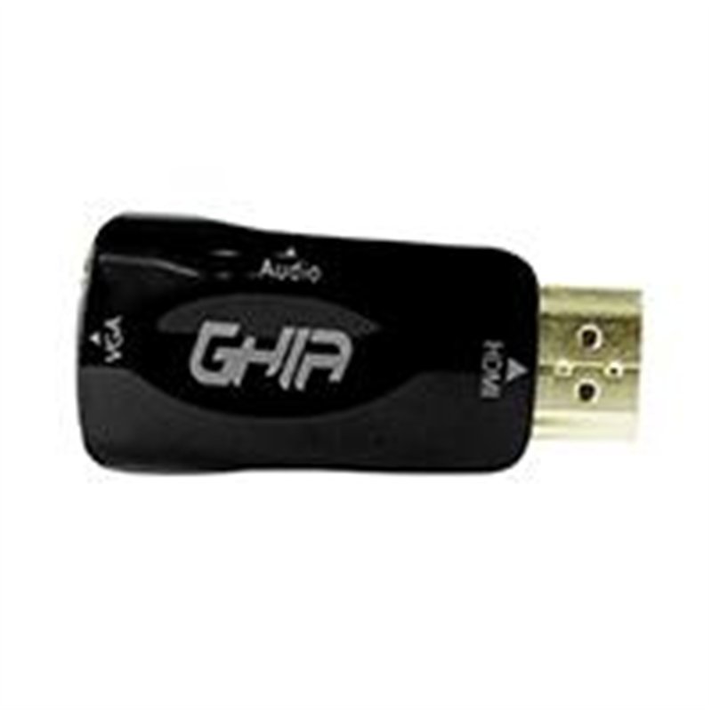 ADAPTADOR GHIA CONVERTIDOR DE VIDEO HDMI MACHO A VGA HEMBRA CON AUDIO