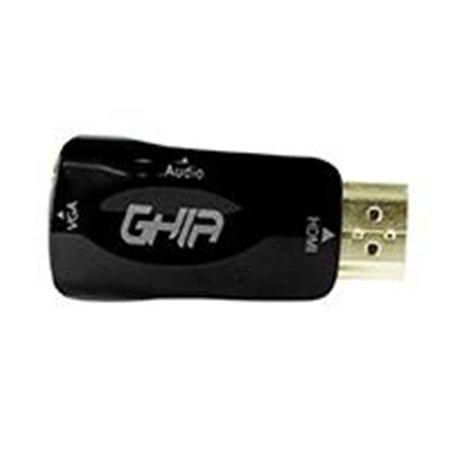 ADAPTADOR GHIA CONVERTIDOR DE VIDEO HDMI MACHO A VGA HEMBRA CON AUDIO