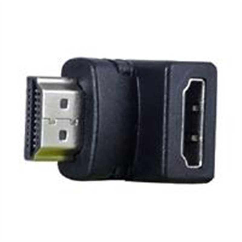 ADAPTADOR GHIA CODO HDMI MACHO A HDMI HEMBRA / ANGULO DE 90 GRADOS