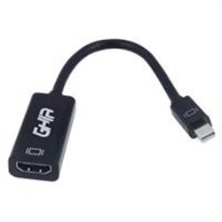 ADAPTADOR GHIA CONVERTIDOR DE VIDEO MINI DISPLAYPORT MACHO A HDMI HEMBRA