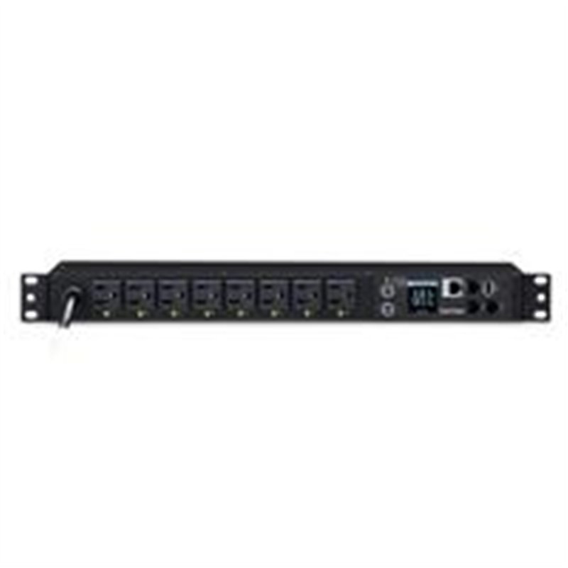 PDU CYBERPOWER (PDU41001), MONTAJE EN RACK DE 1U Y 8 SALIDAS (FRONTAL), PROPORCIONA UNA SALIDA DE 120V Y 15A 3 AÑOS DE GARANTIA.