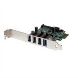 TARJETA PCI EXPRESS - ADAPTADOR PCI-E USB 3.0 CON UASP DE 4 PUERTOS Y ALIMENTACIóN SATA - CONTROLADOR SUPERSPEED - 4X USB A - ST