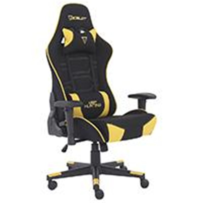 SILLA OCELOT GAMING OST-WILD YELLOW / TELA AUTOMOTRIZ / BASE NYLON AJUSTABLE / DESCANSABRAZOS 1D / PISTON CLASE 4 / RECLINABLE 9