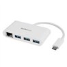 HUB USB 3.0 DE 3 PUERTOS CON USB-C Y ETHERNET GIGABIT - CONCENTRADOR DE USB TIPO-C A USB-A CONVENCIONAL - BLANCO - STARTECH.COM 
