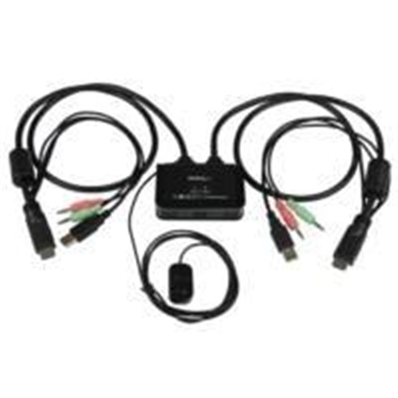 SWITCH CONMUTADOR KVM DE 2 PUERTOS HDMI® USB AUDIO MINI JACK CON CABLES INTEGRADOS SIN ALIMENTACION EXTERNA - 1080P - STARTECH.C