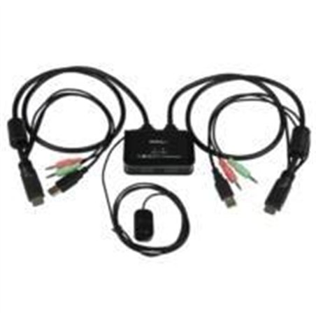 SWITCH CONMUTADOR KVM DE 2 PUERTOS HDMI® USB AUDIO MINI JACK CON CABLES INTEGRADOS SIN ALIMENTACION EXTERNA - 1080P - STARTECH.C