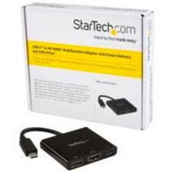 ADAPTADOR MULTIFUNCION USB-C A 4K CON ENTREGA DE POTENCIA Y PUERTO USB-A - REPLICADOR DE PUERTOS DE VIAJES USB-C PARA LAPTOP - S