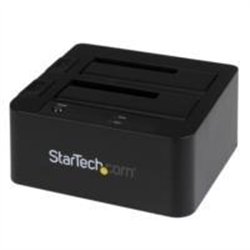BASE DOCKING STATION USB 3.0 CON UASP DE 2 BAHIAS PARA DISCO DURO O SSD SATA III DE 2.5 O 3.5 PULGADAS - INTERCAMBIO EN CALIENTE