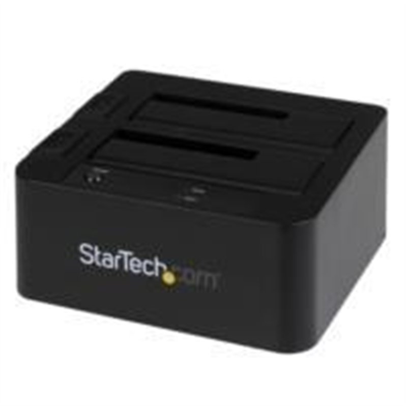 BASE DOCKING STATION USB 3.0 CON UASP DE 2 BAHIAS PARA DISCO DURO O SSD SATA III DE 2.5 O 3.5 PULGADAS - INTERCAMBIO EN CALIENTE