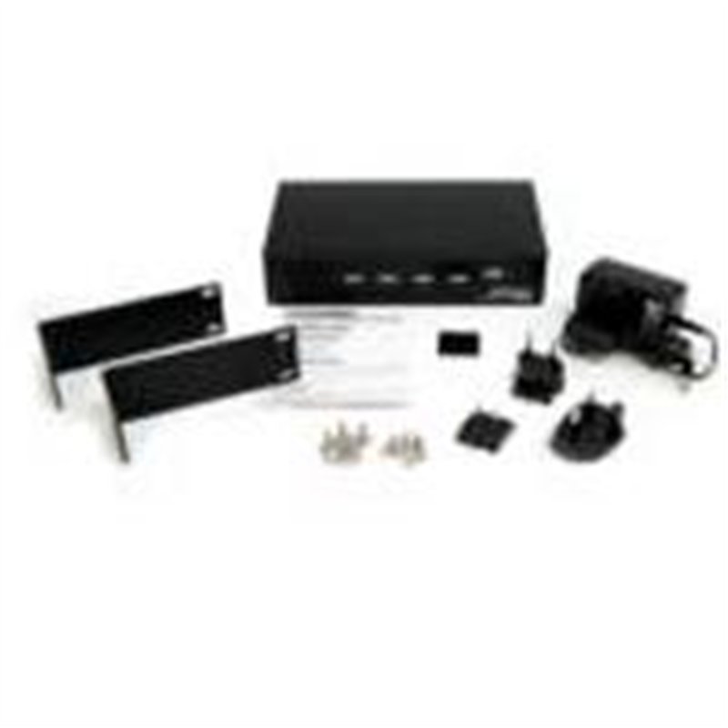 SPLITTER HDMI DE 4 PUERTOS - DIVISOR BIFURCADOR HDMI DE 4 PUERTOS CON AMPLIFICADOR - SPLITTER - HDMI HEMBRA - MINI-JACK HEMBRA -