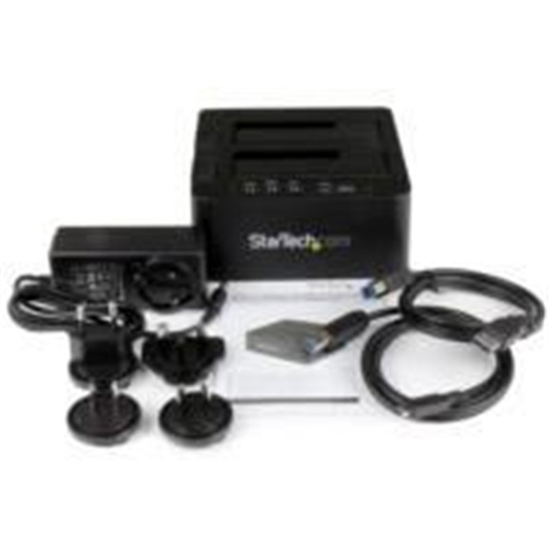 BASE DUPLICADORA CLONADORA AUTONOMA DE DISCOS DUROS O SSD SATA - COPIADORA DE 2 BAHIAS - BASE DE ACOPLAMIENTO USB 3.0 A SATA III