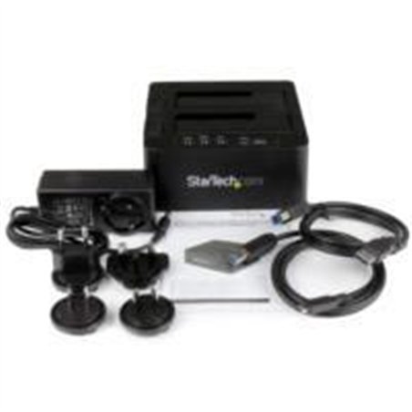 BASE DUPLICADORA CLONADORA AUTONOMA DE DISCOS DUROS O SSD SATA - COPIADORA DE 2 BAHIAS - BASE DE ACOPLAMIENTO USB 3.0 A SATA III