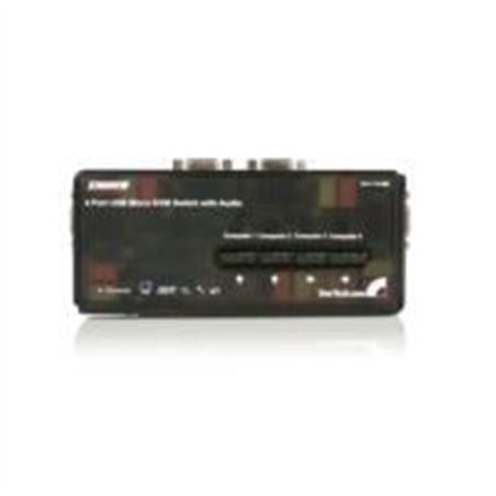 SWITCH JUEGO DE CONMUTADOR KVM DE 4 PUERTOS VIDEO VGA USB 2.0 CON CABLES Y AUDIO - 5X HD15 HEMBRA - 2X USB A HEMBRA - 2048X1536 