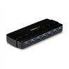 HUB USB 3.0 DE 7 PUERTOS - CONCENTRADOR USB 3.0 DE 7 PUERTOS - HUB DE ESCRITORIO CON ADAPTADOR DE ALIMENTACIN - COLOR NEGRO - ST