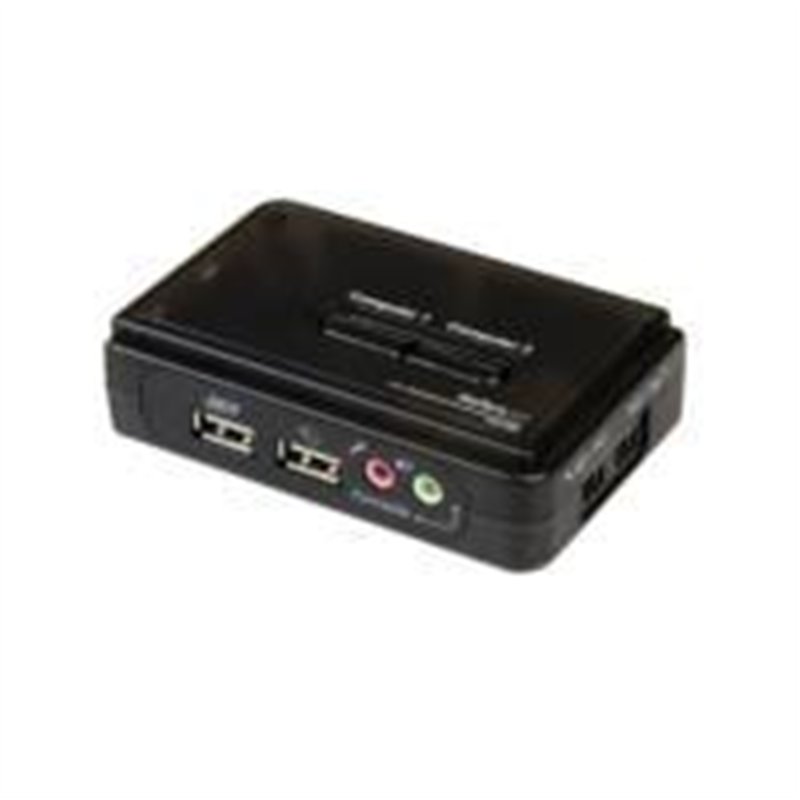 SWITCH JUEGO CONMUTADOR KVM DE 2 PUERTOS TODO INCLUIDO - USB - AUDIO Y VIDEO VGA - 2X USB A HEMBRA - 2X MINI USB B HEMBRA - HD15