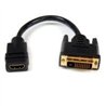 CABLE ADAPTADOR DE 20CM HDMI A DVI - DVI-D MACHO - HDMI HEMBRA - CABLE CONVERTIDOR DE VIDEO - NEGRO - STARTECH.COM MOD. HDDVIFM8