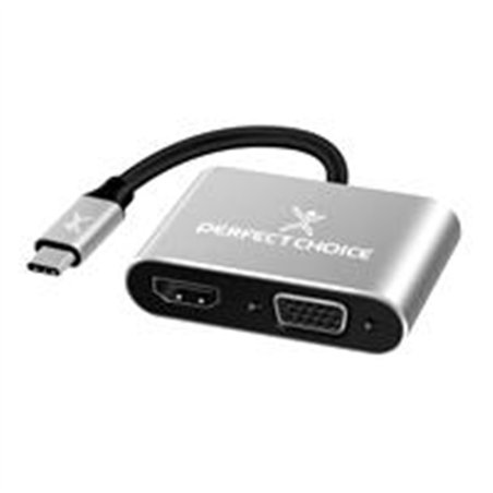 ADAPTADOR DE USB TIPO C A HDM1 / VGA PERFECT CHOICE