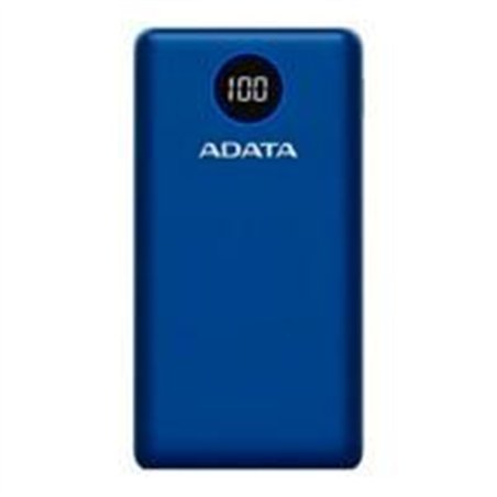 BATERIA DE RESPALDO ADATA POWER BANK P20000QCD 20000MAH/2 USB A/ 1 USB C/INDICADOR DE CARGA DIGITAL COLOR AZUL (AP20000QCD-DGT-C
