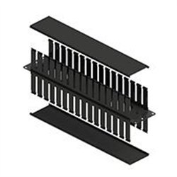 ORGANIZADOR DE CABLES NORTH SYSTEM 2 U.R. DOBLE HORIZONTAL 19 PULGADAS NEGRO TEXTURIZADO