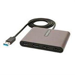 ADAPTADOR DE VIDEO EXTERNO - TARJETA DE VIDEO EXTERNA - DONGLE LLAVE USB-A 3.0 A 4X HDMI - 1080P A 60HZ - CONVERSOR MULTIMONITOR