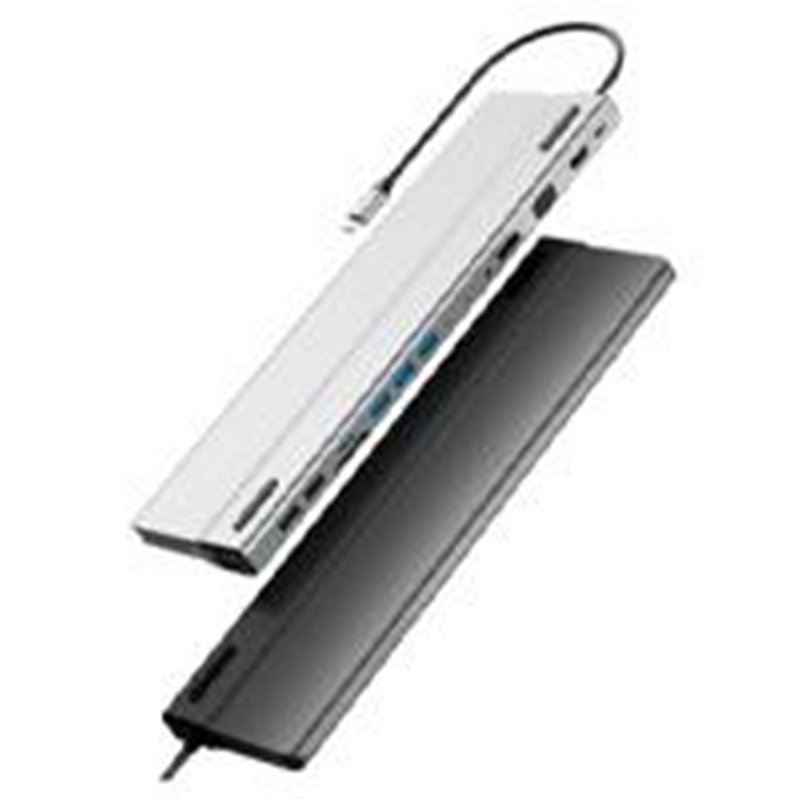 DOCKING STATION HUB ACTECK PORT X DH690 / USB C / 14 PUERTOS / 5X USB A - 2X USB C - HDMI - VGA - RJ45 - 3.5 MM - SD - MICRO SD 