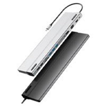 DOCKING STATION HUB ACTECK PORT X DH690 / USB C / 14 PUERTOS / 5X USB A - 2X USB C - HDMI - VGA - RJ45 - 3.5 MM - SD - MICRO SD 
