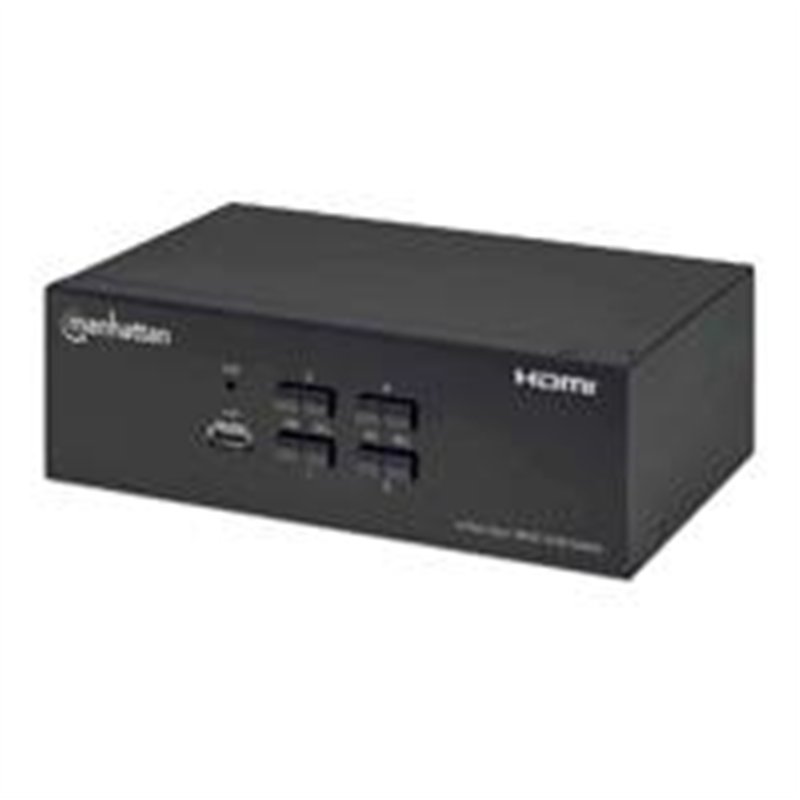 MUX KVM,MANHATTAN,153539, HMDI DOBLE MONITOR 4:1, 4K@30MHZ USB2.0 USB 2.0