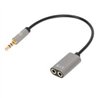 ADAPTADOR AUDIO,MANHATTAN,356107, 3.5MM TRRS 1 M A 2 H, 20CM, DIVIDE AUDIO PARA AUDIFONO Y MIC, NEGRO