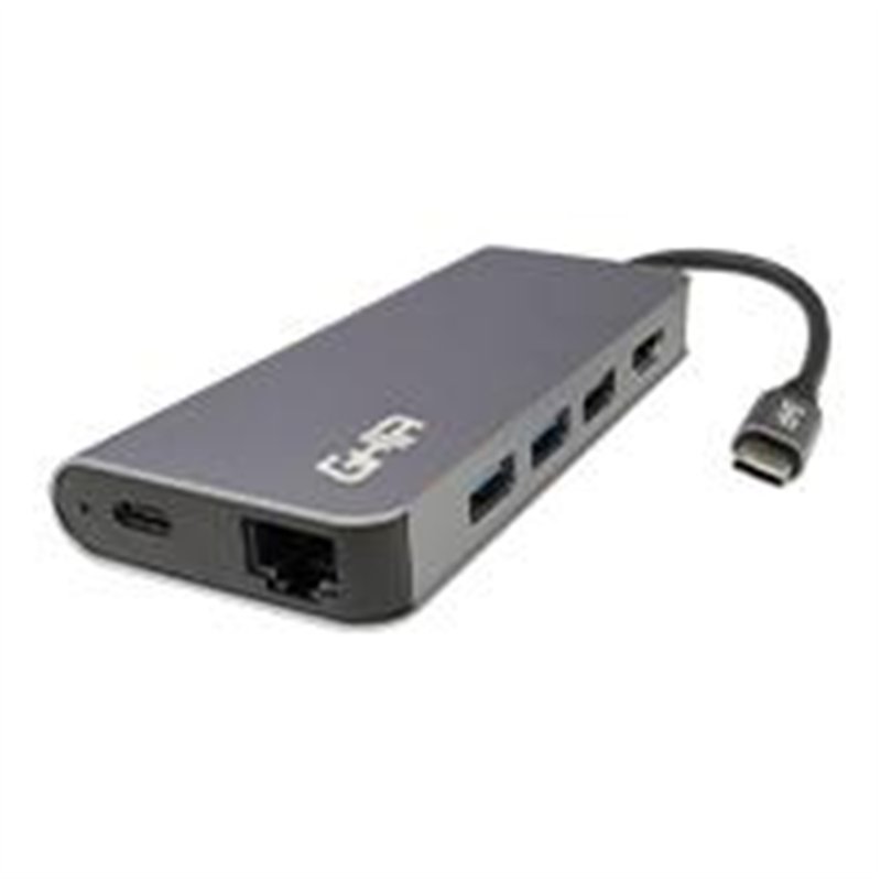 ADAPTADOR MULTIPUERTO / DOCKING STATION 8 EN 1 GHIA USB 3.1 DE TIPO C A HDMI/RJ45/USB 3.1 3/MICRO SD/ MEMORIA SD / C PD