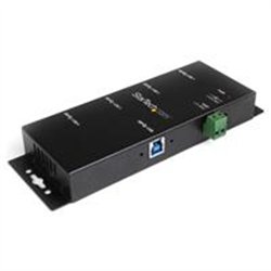 HUB USB 3.0 DE 4 PUERTOS - CONCENTRADOR USB-A INDUSTRIAL DE METAL - DE MONTAJE EN RIEL DIN, PARED O ESCRITORIO - HUB DE EXPANSIO