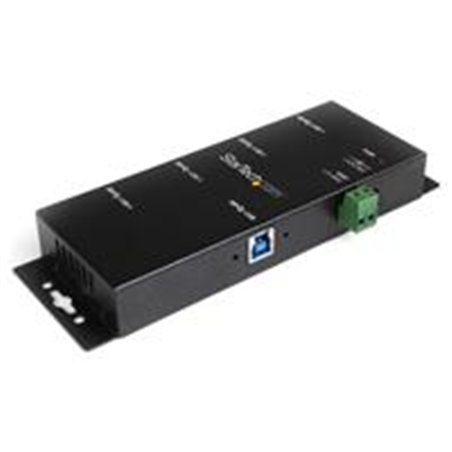 HUB USB 3.0 DE 4 PUERTOS - CONCENTRADOR USB-A INDUSTRIAL DE METAL - DE MONTAJE EN RIEL DIN, PARED O ESCRITORIO - HUB DE EXPANSIO