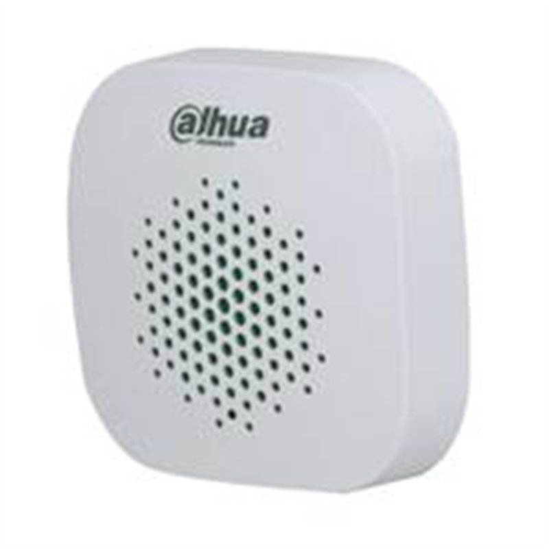 SIRENA INALÁMBRICA INTERIOR/ DAHUA/ DHI-ARA12-W2 / 105 DB +- 3 / 3 NIVELES DE VOLUMEN / LED INDICADOR / ALARMA DE BATERÍA BAJA /