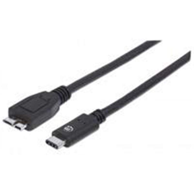 CABLE USB,MANHATTAN,353397,-C V3.1, C-MICRO B 1.0M NEGRO