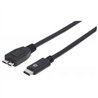CABLE USB,MANHATTAN,353397,-C V3.1, C-MICRO B 1.0M NEGRO