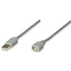 CABLE USB,MANHATTAN,165211, EXTENSION 1.8M, GRIS