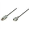 CABLE USB,MANHATTAN,165211, EXTENSION 1.8M, GRIS