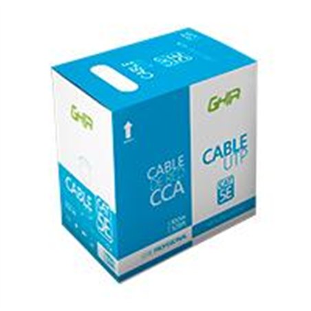 BOBINA DE CABLE UTP CAT5E GHIA CCA BLANCO 100M 24 AWG 328FT CERTIFICACION CE / ROHS