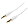 CABLE DE AUDIO DE 2M DELGADO SLIMLINE - ESTEREO MINI JACK PLUG 3.5MM TRRS - BLANCO - MACHO A MACHO - STARTECH.COM MOD. MU2MMMSWH