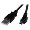 CABLE ADAPTADOR 2M USB A MACHO A MINI USB B MACHO ACODADO EN ANGULO HACIA ABAJO PARA TELEFONOS TABLETS Y DISPOSITIVOS MOVILES - 