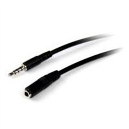 CABLE DE AUDIO DE 2M EXTENSOR DE AUDFONOS Y DIADEMA HEADSET MINI-JACK CON PLUG DE 3.5MM Y 4 PINES MACHO A HEMBRA - STARTECH.COM 