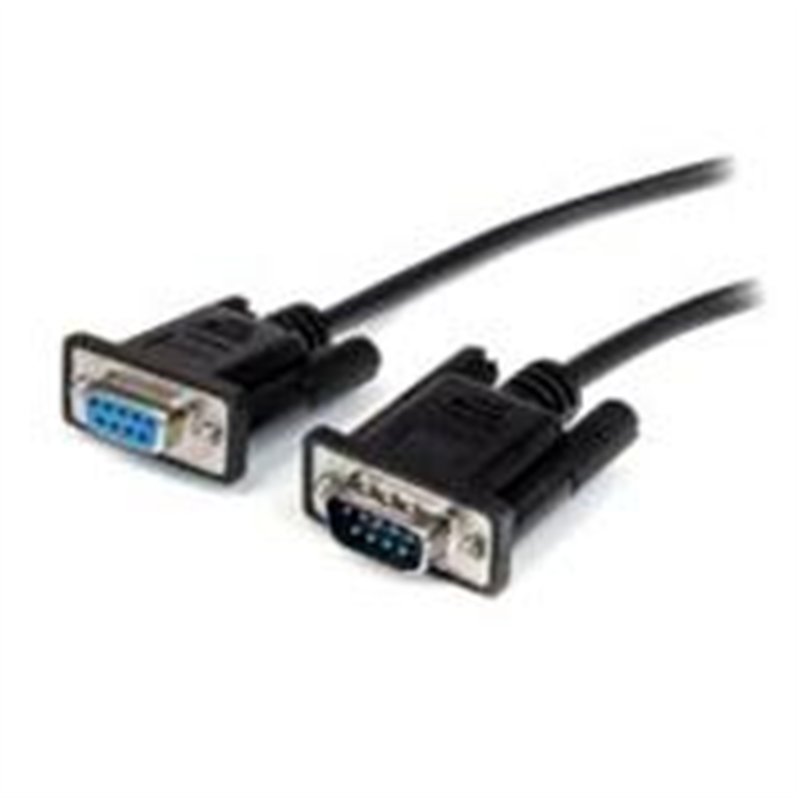 CABLE DE 3M DE EXTENSION DIRECTO STRAIGHT THROUGH SERIAL RS232 VIDEO PANTALLA EGA DB9 MACHO A HEMBRA - EXTENSOR NEGRO - STARTECH