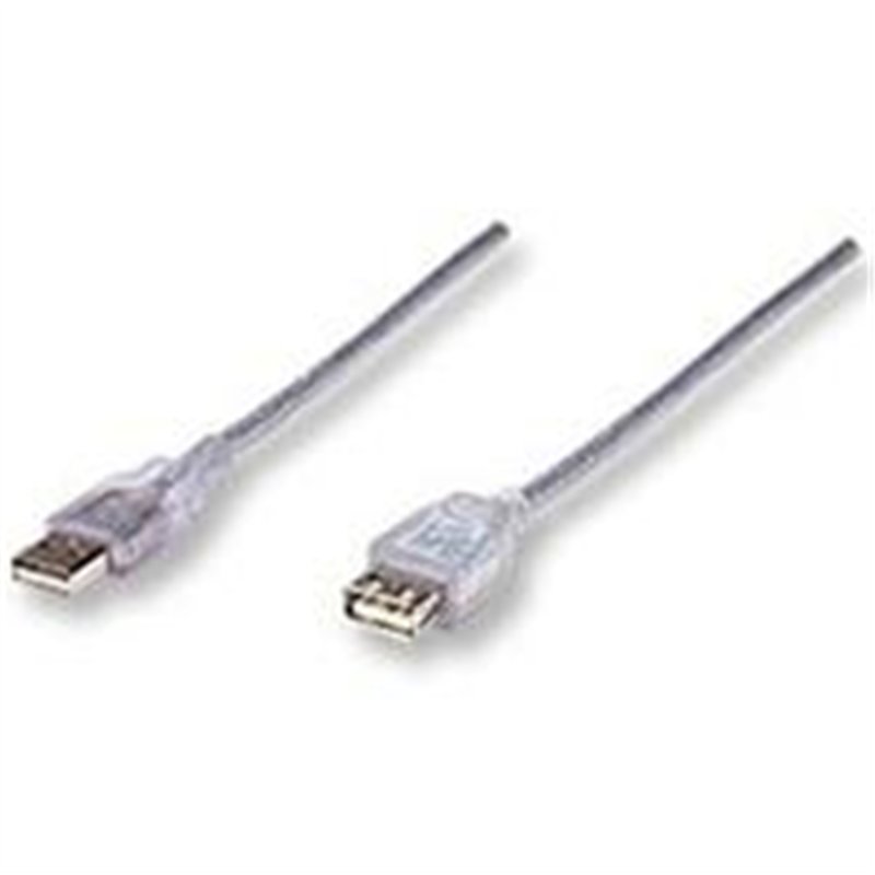 CABLE USB,MANHATTAN,340502, V2.0 EXT. 4.5M PLATA