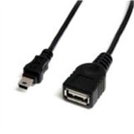 CABLE DE 30CM CONVERTIDOR USB 2.0 DE USB A A MINI USB B - HEMBRA / MACHO - USB (F) A MINI USB TIPO B (M) - NEGRO - USBMUSBFM1 - 